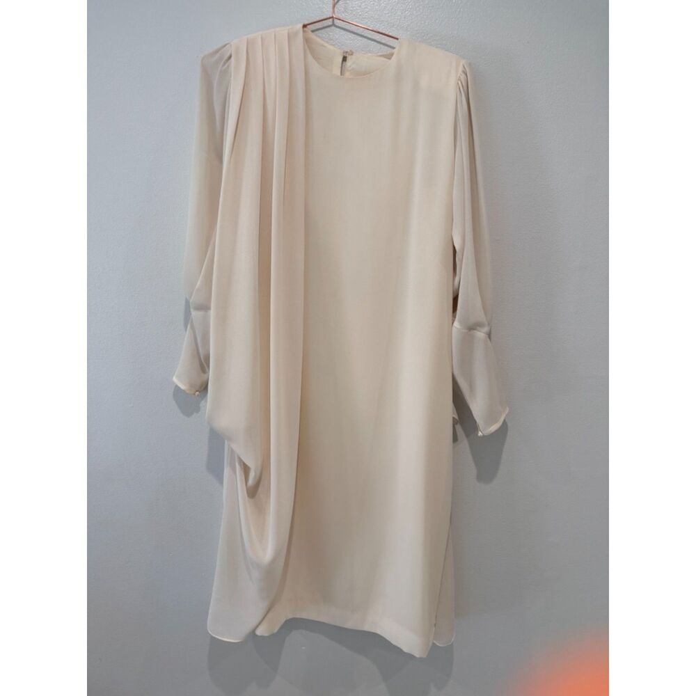 Vinatge Shiffon Draped Midi Dress